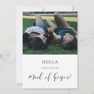 Elegant Will you be my Maid of honour photo card