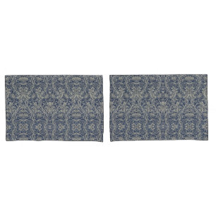 Elegant William Morris Floral Blue White Pattern Pillowcase