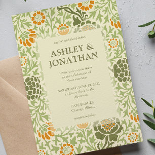 Elegant William Morris Grafton Pattern Wedding Invitation