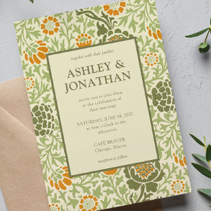 Elegant William Morris Grafton Pattern Wedding Invitation