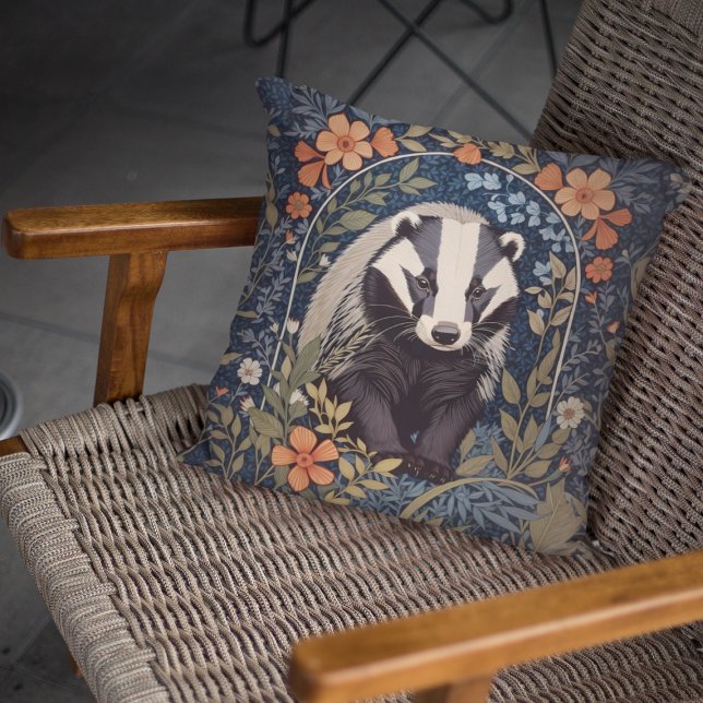 Elegant William Morris Inspired Badger Cushion (Creator Uploaded)
