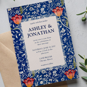 Elegant William Morris Medway Pattern Wedding Invitation