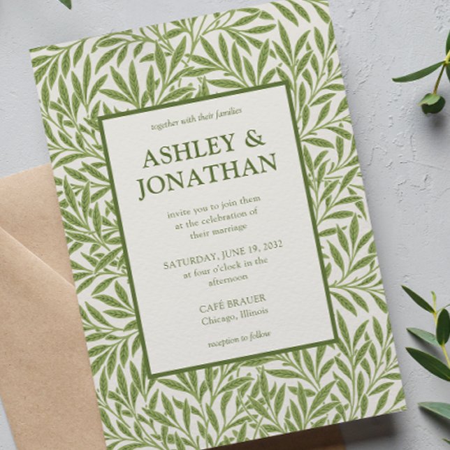 Elegant William Morris Willow Pattern Wedding Invitation (Creator Uploaded)
