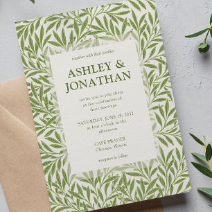 Elegant William Morris Willow Pattern Wedding Invitation