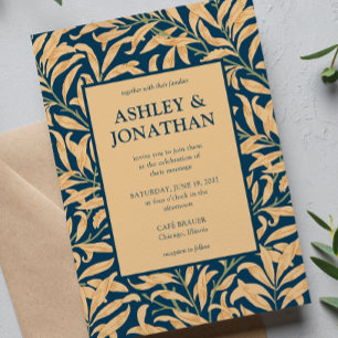 Elegant William Morris Willow Pattern Wedding Invitation