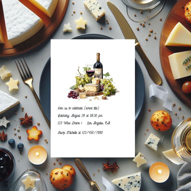 Elegant Wine and Cheese Tasting Party Invitation (Elegant Wine and Cheese Tasting Party Invitation)