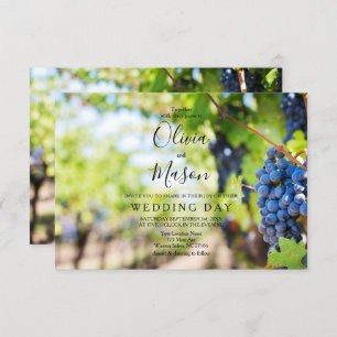 Elegant Wine and Vineyard Vines Wedding Card