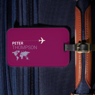 Elegant Wine Colour Luggage Tag