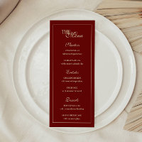 Elegant Wine Red Script Monogram Wedding