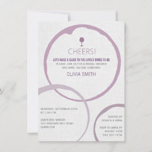 Elegant Wine Stain Rings Bridal Shower Invitations
