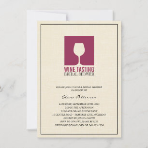 Elegant Wine Tasting Bridal Shower Invitations
