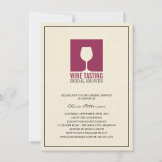 Elegant Wine Tasting Bridal Shower Invitations