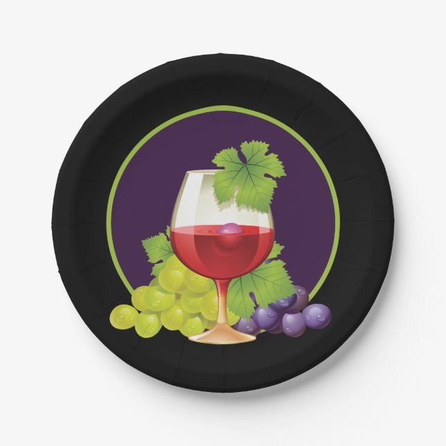Elegant wine tasting party Paper Placemat Paper Plate (Front)