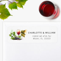 Elegant Wine Themed Watercolor Wedding Return