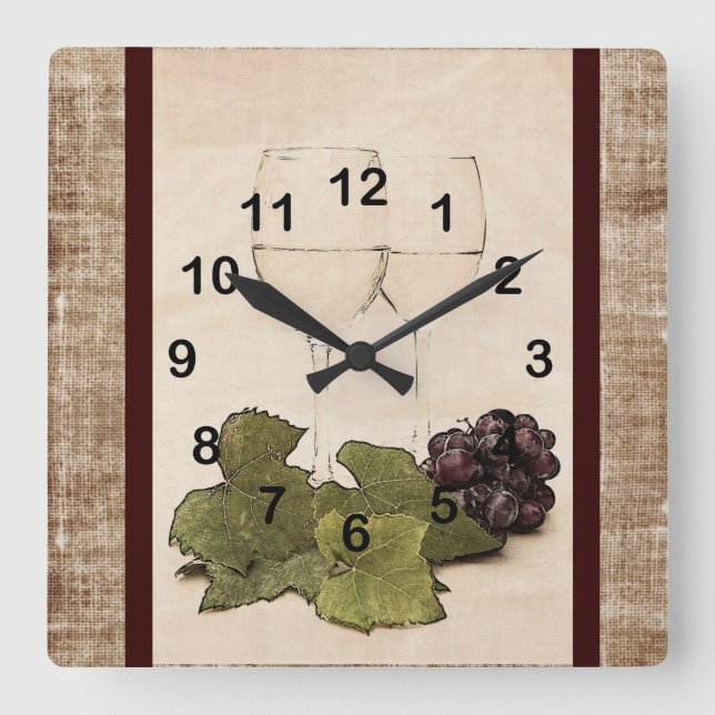 elegant wineglasses with grape clock (Front)