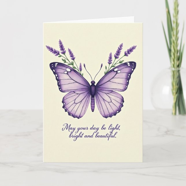 Elegant Winged Birthday Card (Front)