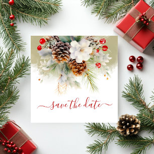 Elegant Winter Ash Evergreen Baby Shower Save The Date