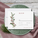 Elegant Winter Berries Red Green Watercolor RSVP C<br><div class="desc">Elements: Simple sprigs of watercolor berries.  Sophisticated serif fonts with fun script accents. Colours: red,  berry,  garnet,  crimson,  ruby,  currant,  green,  pine,  moss,  juniper,  forest green,  hunter green. Themes: modern,  winter,  Christmas,  minimalist,  elegant,  autumn,  fall. Collection: Elegant Winter Berries Red Green Watercolor Wedding Collection Product Type: RSVP</div>