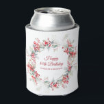 Elegant Winter Berry Botanical 80th Birthday Can Cooler<br><div class="desc">A beautiful and elegant personalised can cooler designed especially for a 80th birthday party. It features a watercolor wreath of red berries nestled in sage green foliage. Two lines are provided for a customised thank you and the birthday person's name. This item is part of the Winter Berry Collection.</div>