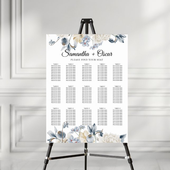 Elegant Winter Blue And White Flowers Poster (Creator Uploaded)