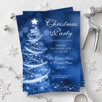 Elegant Winter Blue Christmas Party Sparkle