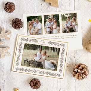 Elegant Winter Botanical One Photo Holiday Card