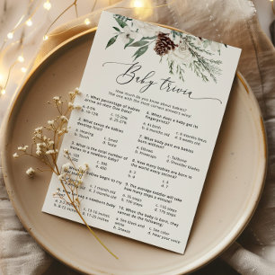 Elegant winter calligraphy baby trivia game