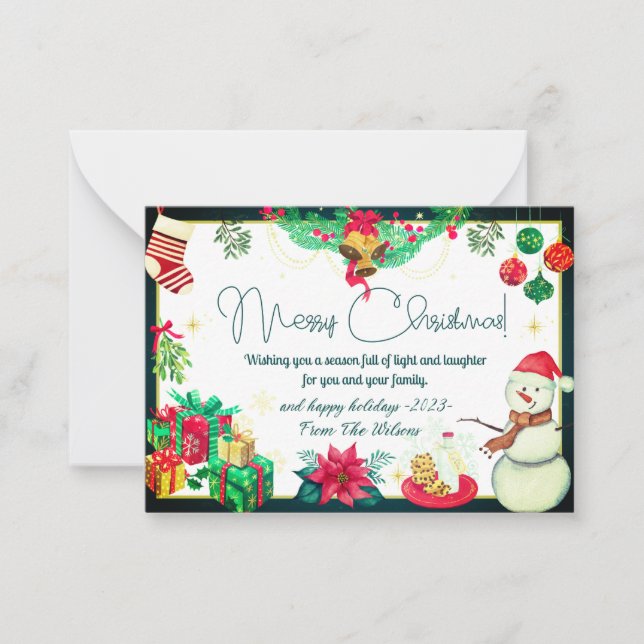 elegant winter christmas cards simple rustic (Front)
