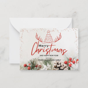 elegant winter christmas modern rustic  card
