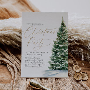 Elegant Winter Christmas Tree Christmas Party Invitation
