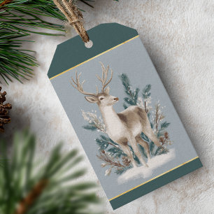 Elegant Winter Deer Christmas Gift Tags