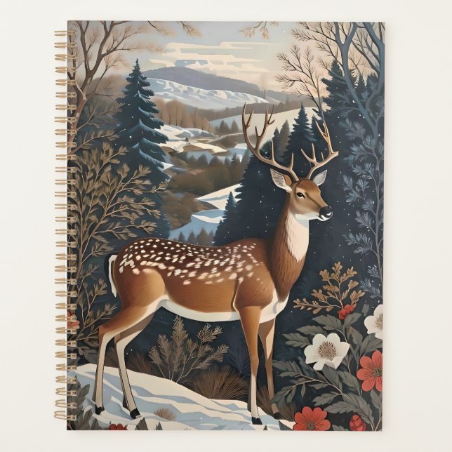 Elegant Winter Deer Nature Design Planner (Front)