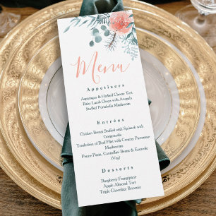 Elegant Winter Eucalyptus Food Menu Invitation