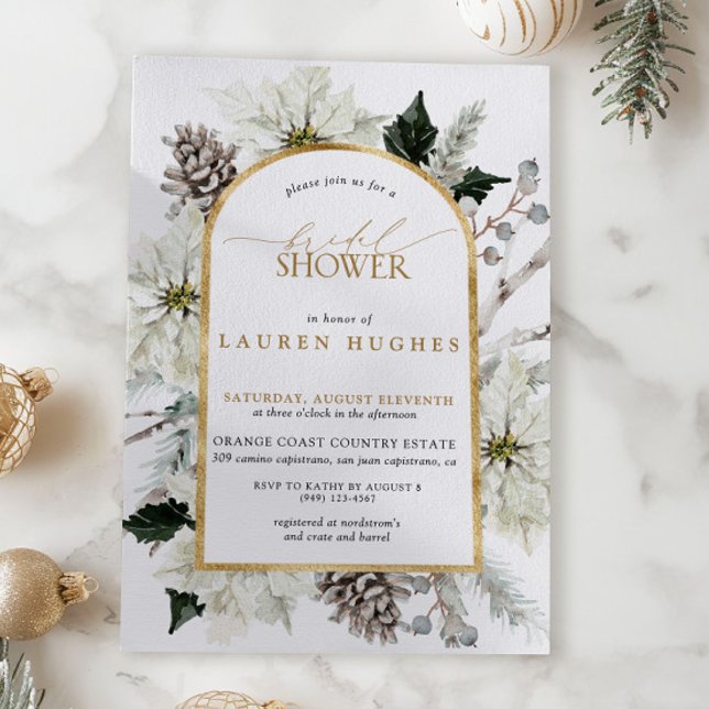 Elegant Winter Evergreen Elegant Bridal Shower Invitation (Creator Uploaded)