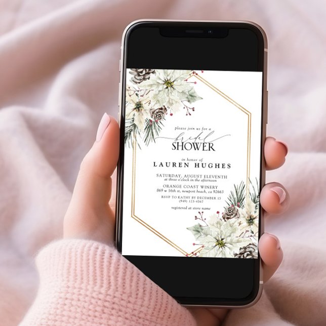 Elegant  Winter Evergreen Floral Bridal Shower Invitation (Creator Uploaded)