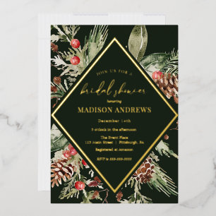 Elegant Winter Evergreen Poinsettia Bridal Shower