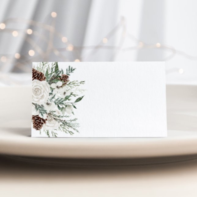 Elegant winter evergreen wedding place cards (Creator Uploaded)