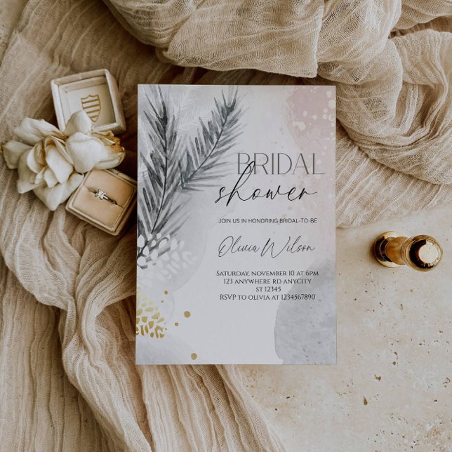 Elegant Winter Floral Bridal Shower Party Invitation (Creator Uploaded)