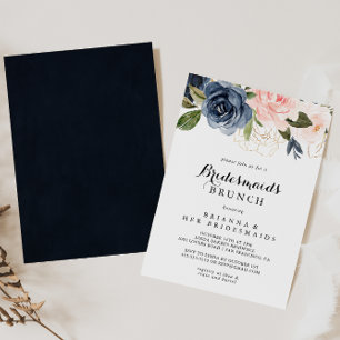 Elegant Winter Floral Bridesmaids Brunch Shower Invitation