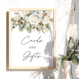 Elegant Winter Floral Cards and Gifts Poster