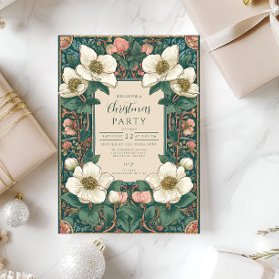Elegant Winter Floral Christmas Invitation