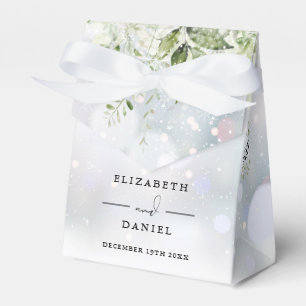 Elegant Winter Floral Greenery Wedding Favour Box