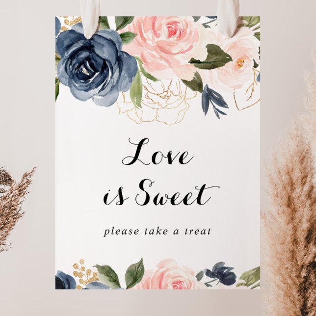 Elegant Winter Floral Love Is Sweet Sign (Creator Uploaded)