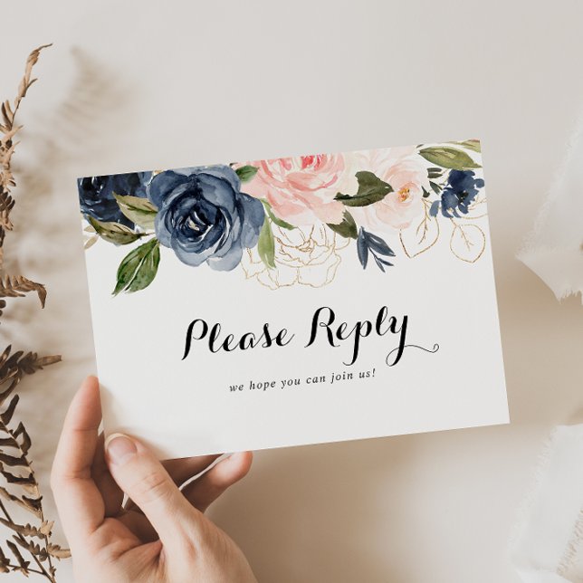 Elegant Winter Floral Menu Choice RSVP Postcard (Creator Uploaded)