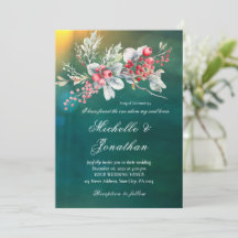 Elegant Winter Floral on Green Christian Wedding