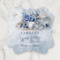 Elegant Winter Floral Teacup 90th Birthday Par-Tea
