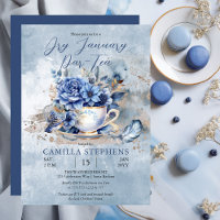 Elegant Winter Floral Teacup Dry January Par-Tea