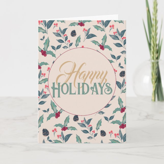 Elegant Winter floral Watercolor Christmas Card (Front)