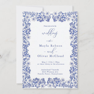 Elegant Winter Floral Wedding Invitation