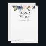 Elegant Winter Floral Wedding Words of Wisdom Advice Card<br><div class="desc">This elegant winter floral wedding words of wisdom advice card is perfect for a modern wedding. The design features beautiful hand-painted dark blue, blue, navy, pink , blush, gold flowers and green foliage, bunched into elegant bouquets. These cards are perfect for a wedding, bridal shower, baby shower, graduation party &...</div>